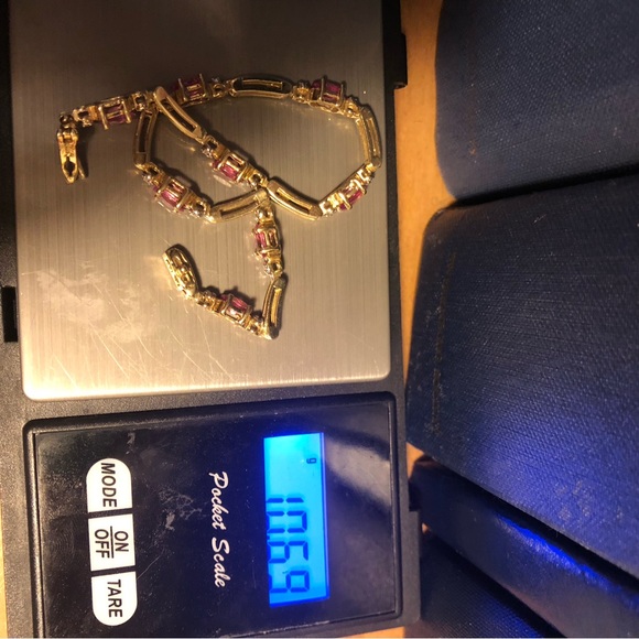 14k pink sapphire and diamond bracelet - Picture 5 of 8